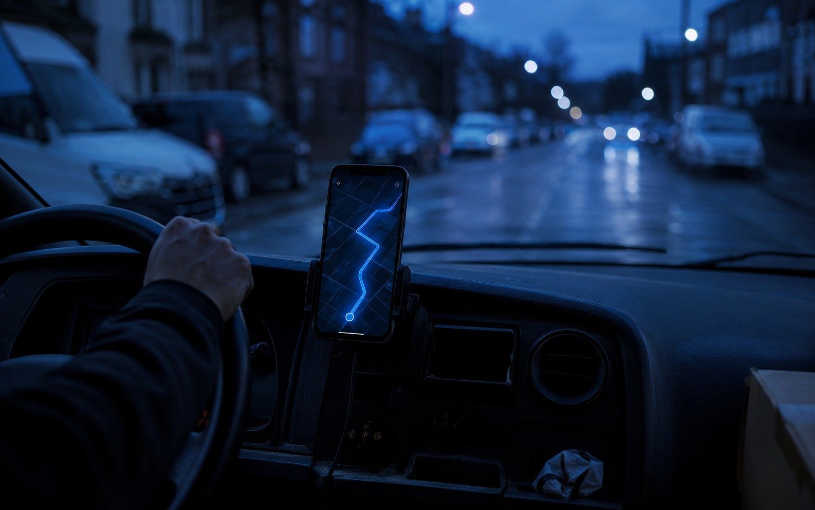 Live GPS fleet tracking map with delivery drivers